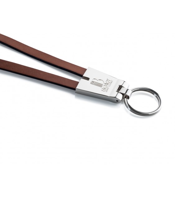 Brown Leather ID Lanyards 