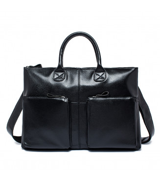 Liam Michael Business Leather Bag (Black)