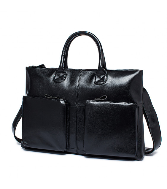 Liam Michael Business Leather Bag (Black)