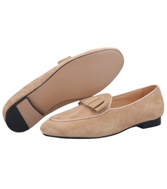 Liam Michael Special Occasion Collection 89 (beige suede with beige bow)